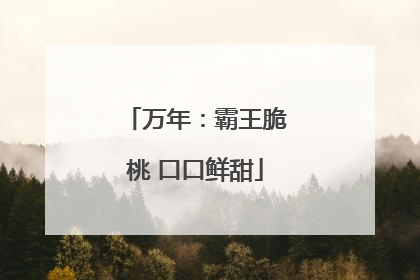 万年：霸王脆桃 口口鲜甜